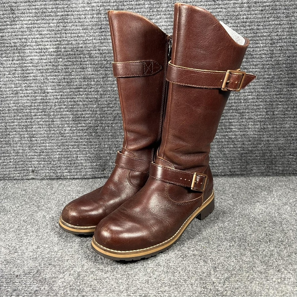 Patagonia Boots Womens Size 6.5 37.5 Brown Leather Buckle Mid Calf Thatcher